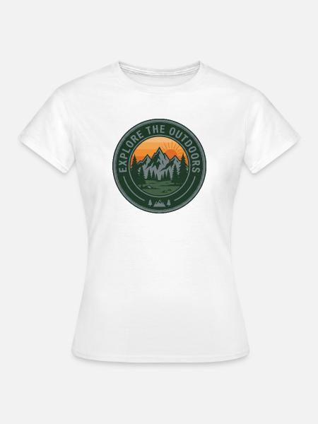 Explore Outdoors Berge - Frauen T-Shirt - Weiß