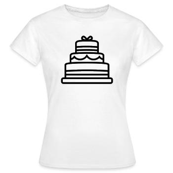 gâteau d'anniversaire  - T-shirt Femme - blanc - Devant - AI Model Female 172 dark (172cm)
