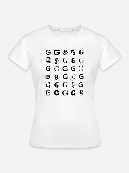 Typografie G-Buchstaben-Mosaikdesign - Frauen T-Shirt - Weiß