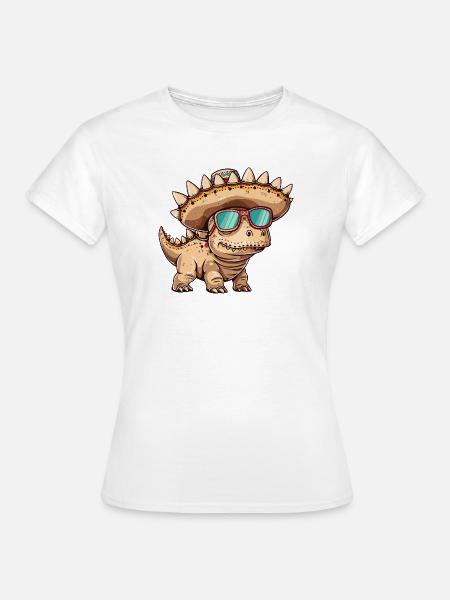 Dinosaurier stegosaurus Sombrero - Frauen T-Shirt - Weiß