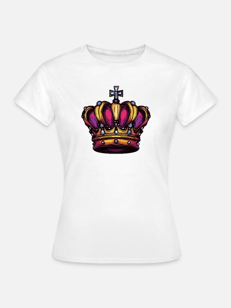 Krone Bunt Symbol - Frauen T-Shirt - Weiß