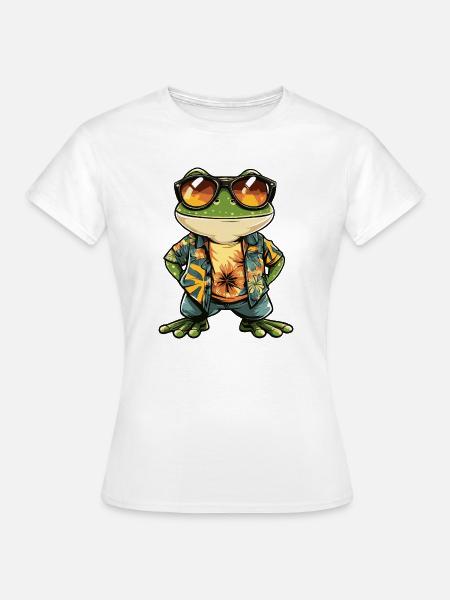 Frosch Comic Urlaub - Frauen T-Shirt - Weiß