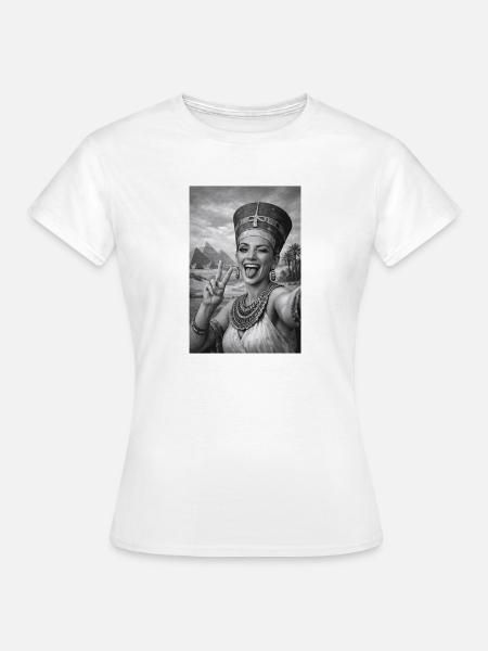 Nofretete Selfie Porträt - Frauen T-Shirt - Weiß