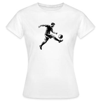 Fußballspieler - Frauen T-Shirt - Weiß - Vorne - AI Model Female 172 dark (172cm)