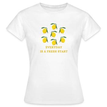 Zitronen Frischer Neustart - Frauen T-Shirt - Weiß - Vorne - AI Model Female 172 dark (172cm)