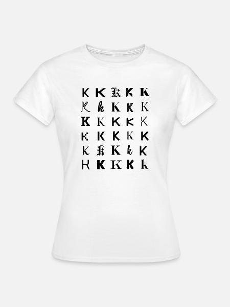 Typografie 'K', Monogramm-Buchstabenmosaikdesign. - Frauen T-Shirt - Weiß