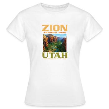Parc national de Zion, fondé en 1919, Utah - T-shirt Femme - blanc - Devant - AI Model Female 172 dark (172cm)