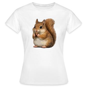 Écureuil au gland - T-shirt Femme - blanc - Devant - AI Model Female 172 dark (172cm)