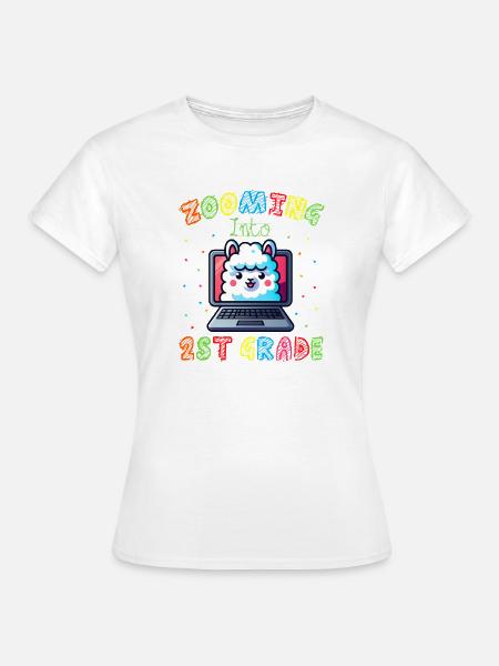 Regenbogenlama auf der Leinwand - Frauen T-Shirt - Weiß