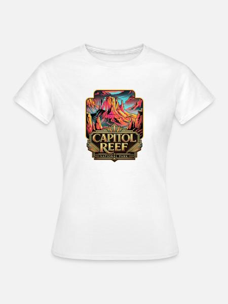 Capitol Reef Neon-Wüstenlandschaft - Frauen T-Shirt - Weiß