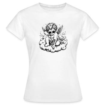 Angry Cherub with Slingshot - Women's T-Shirt - white - Front - AI Model Female 172 dark (172cm)