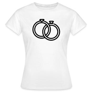 Eheringe - Frauen T-Shirt - Weiß - Vorne - AI Model Female 172 dark (172cm)