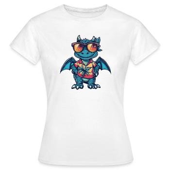 Dragon Comic Holiday - T-shirt Femme - blanc - Devant - AI Model Female 172 dark (172cm)