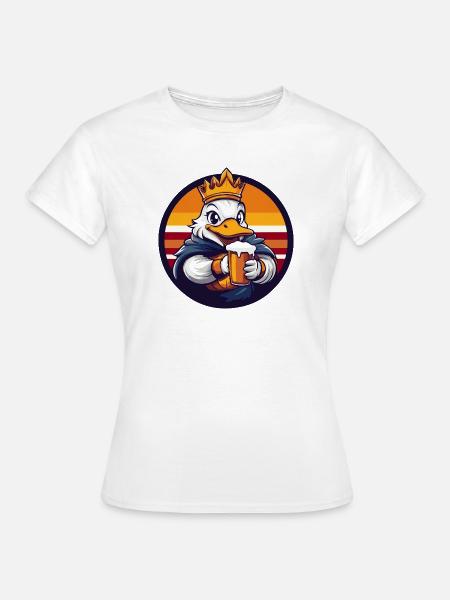 Ente Bier Lustig - Frauen T-Shirt - Weiß