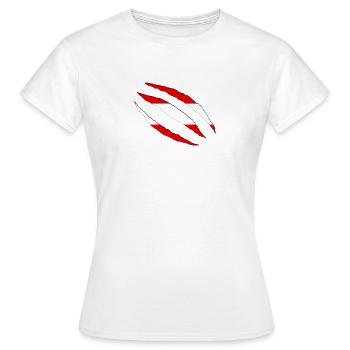 Österreich Klauen Risse Flagge aufgerissen - Frauen T-Shirt - Weiß - Vorne - AI Model Female 172 dark (172cm)