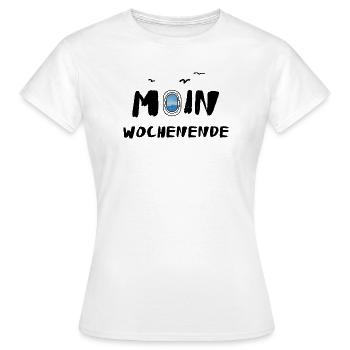 Bonjour Week-end - T-shirt Femme - blanc - Devant - AI Model Female 172 dark (172cm)