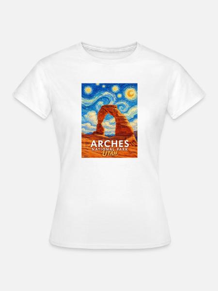 Arches Utah Sternenhimmel Felsbogen - Frauen T-Shirt - Weiß