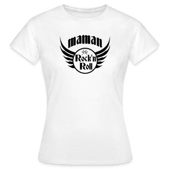 Mom Rock and Roll Skull Wings - Women's T-Shirt - white - Front - AI Model Female 172 dark (172cm)