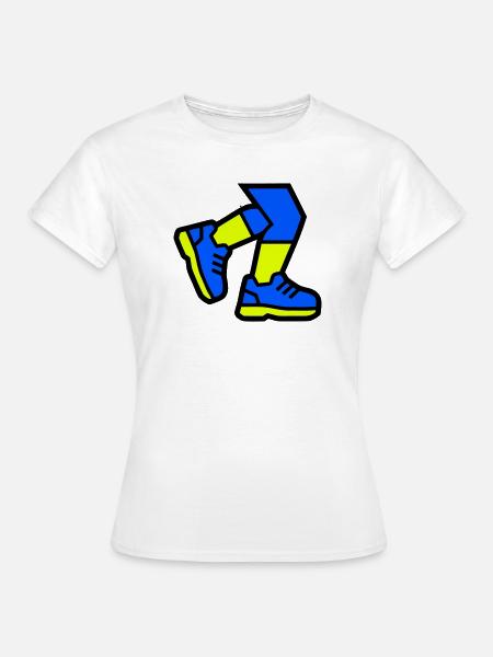 Dynamische Läufer Beine Joggen - Frauen T-Shirt - Weiß