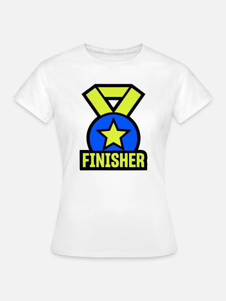 Stolzer Finisher Medaille Stern - Frauen T-Shirt - Weiß