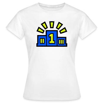 Sieger Podest Platz 1 Champion - Frauen T-Shirt - Weiß - Vorne - AI Model Female 172 dark (172cm)