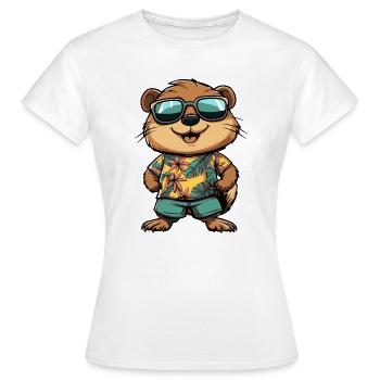Beaver Comic Holiday - T-shirt Femme - blanc - Devant - AI Model Female 172 dark (172cm)