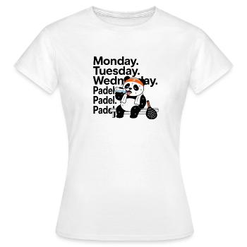 Monday Tuesday Wednesday Padel - Frauen T-Shirt - Weiß - Vorne - AI Model Female 172 dark (172cm)