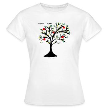 Apfelbaum Baum Garten Apfel  - Frauen T-Shirt - Weiß - Vorne - AI Model Female 172 dark (172cm)