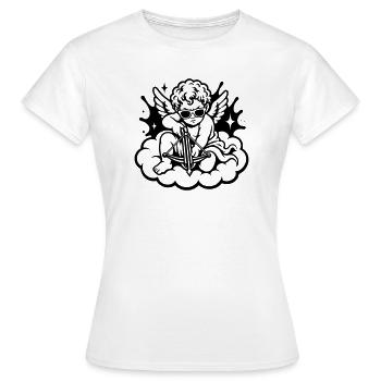 Cooler Amor mit Armbrust und Sonnenbrille - Frauen T-Shirt - Weiß - Vorne - AI Model Female 172 dark (172cm)