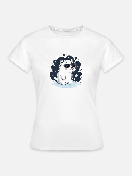 Eisbär-Spritzbrille - Frauen T-Shirt - Weiß