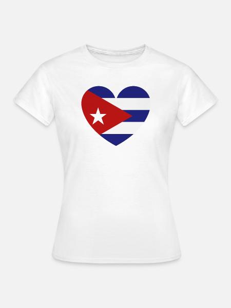 Heart Cuba Flagge - Frauen T-Shirt - Weiß
