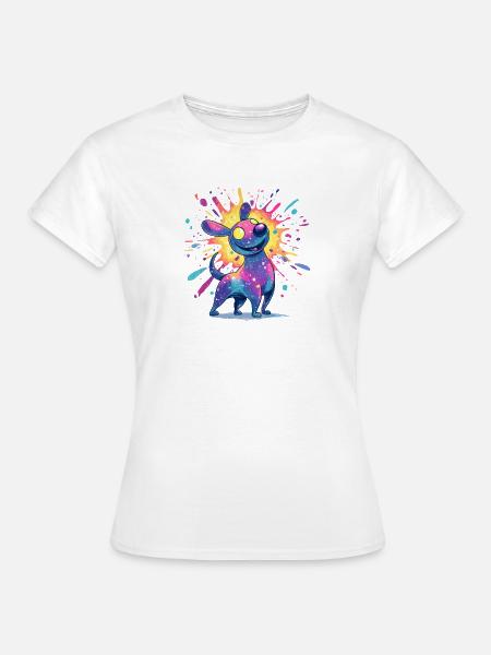 Galaktischer Farbhund - Frauen T-Shirt - Weiß