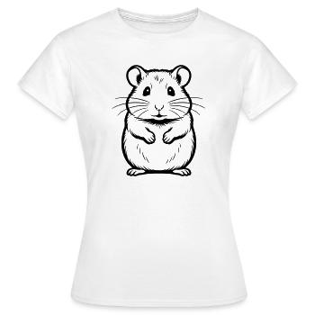 Hamster - Frauen T-Shirt - Weiß - Vorne - AI Model Female 172 dark (172cm)