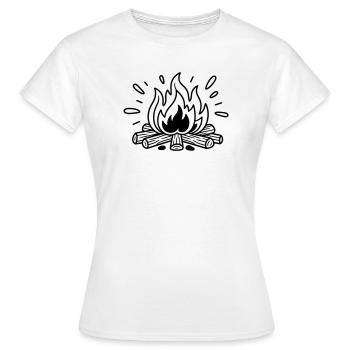 feu de camp - T-shirt Femme - blanc - Devant - AI Model Female 172 dark (172cm)