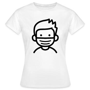 Maske - Frauen T-Shirt - Weiß - Vorne - AI Model Female 172 dark (172cm)