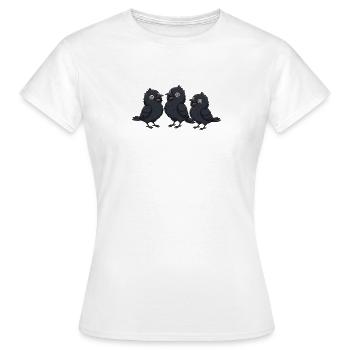 Drei Raben Brüder - Frauen T-Shirt - Weiß - Vorne - AI Model Female 172 dark (172cm)