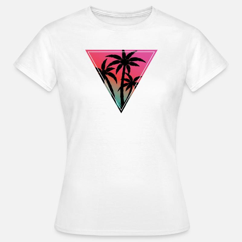 Sunset Palm Triangle Print - Women's T-Shirt - white