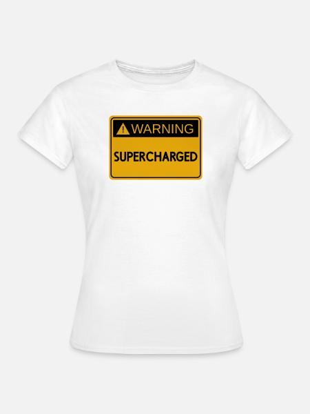 USDM-Aufkleber – SUPERCHARGED - Frauen T-Shirt - Weiß