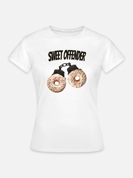 Sweet Offender Donut Lustiges Shirt - Frauen T-Shirt - Weiß