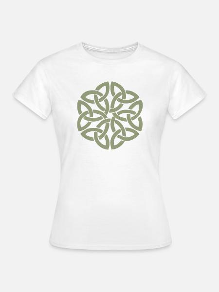 Kreisförmiger keltischer Knoten-Twist - Frauen T-Shirt - Weiß