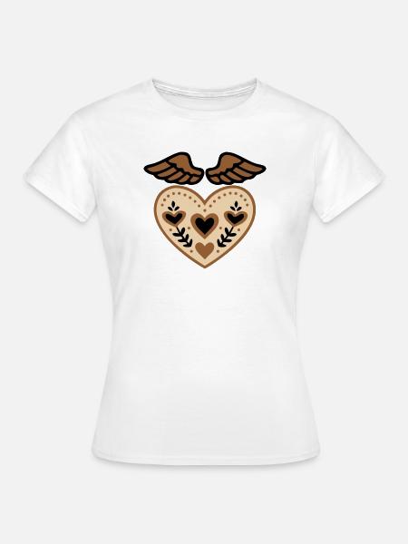 Herz Flügel Schutzengel Tattoo - Frauen T-Shirt - Weiß
