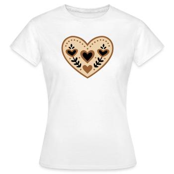 Costume traditionnel folklorique en forme de cœur pour la fête des mères - T-shirt Femme - blanc - Devant - AI Model Female 172 dark (172cm)