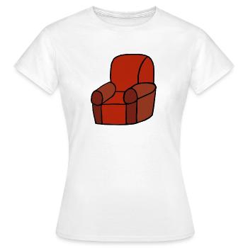 Roter Lounge-Sessel Silhouette - Frauen T-Shirt - Weiß - Vorne - AI Model Female 172 dark (172cm)