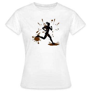 Femme Course de Boue – Défi Modder Runner - T-shirt Femme - blanc - Devant - AI Model Female 172 dark (172cm)