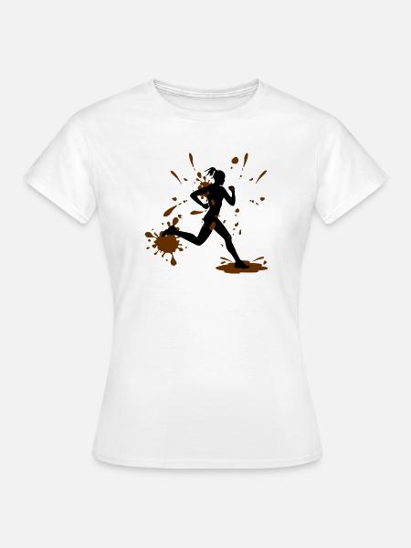 Mud Run Woman – Modder Runner Challenge - Frauen T-Shirt - Weiß