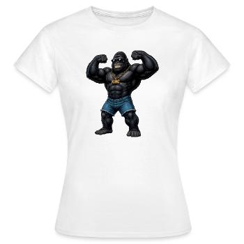 König Gorilla Bling - Frauen T-Shirt - Weiß - Vorne - AI Model Female 172 dark (172cm)