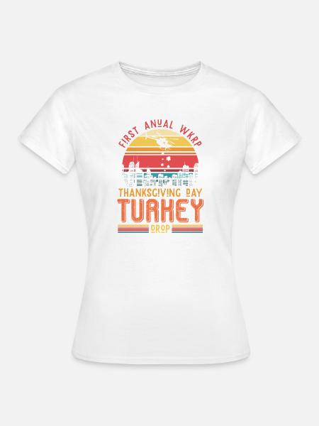 Thanksgiving Turkey Drop Retro Geschenk - Frauen T-Shirt - Weiß
