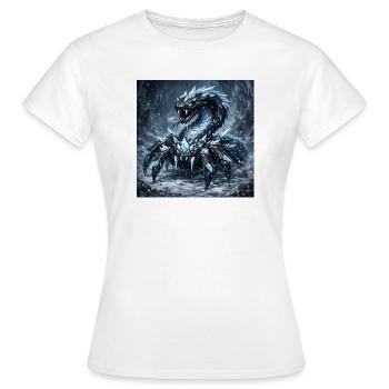 Dragon de Cristal dans une tempête de glace - T-shirt Femme - blanc - Devant - AI Model Female 172 dark (172cm)