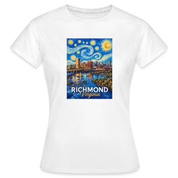 Richmond Starry Skyline, Virginie - T-shirt Femme - blanc - Devant - AI Model Female 172 dark (172cm)