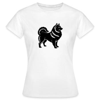 Japanischer Spitz - Frauen T-Shirt - Weiß - Vorne - AI Model Female 172 dark (172cm)